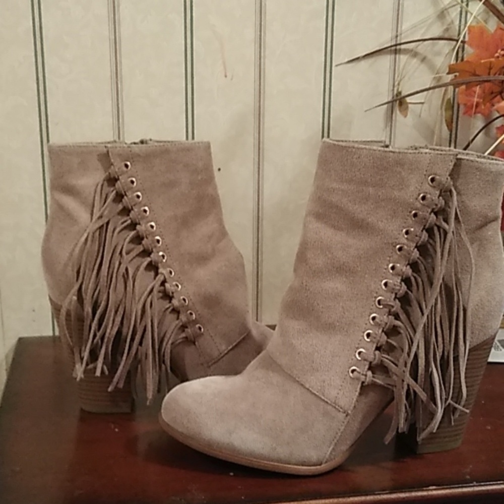 Suede ankle booties